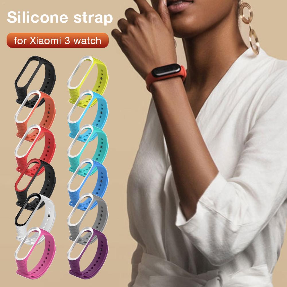 Suitable for Millet Bracelet 3 Silicone Solid Color Monochrome Texture Diamond Replacement Wristband for Xiaomi Mi 3 Wrist Strap