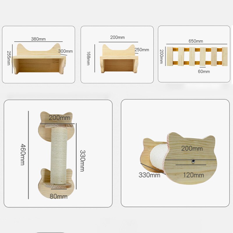 Wooden Cat Climbing Frame Furniture Protect Sisal Cat Kitten Scratch Board Pad Interactive Toy Pet Cat Kitten Claw Care Product