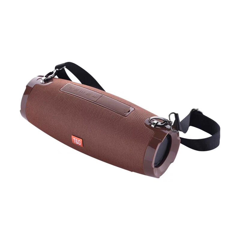 20W Portatile Senza Fili di Bluetooth Altoparlante Impermeabile di Sostegno Speaker Radio FM Carta di TF Cinghia Esterna Della Cinghia con Subwoofer Altoparlante Colonna: TG504 Brown