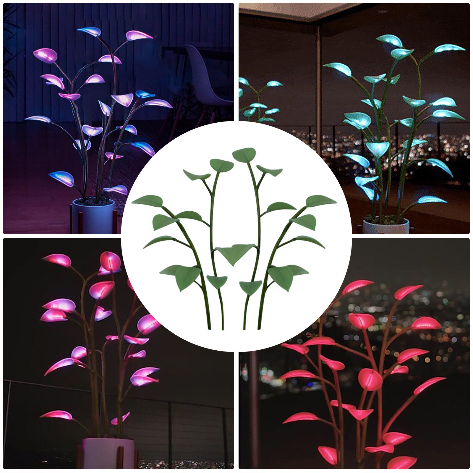 Glow 'S Nachts Led Magical Blad Lichten Kamerplant Kunstplanten Home Decor Indoor Kamer Decoratieve Home Decoratie Accessoires