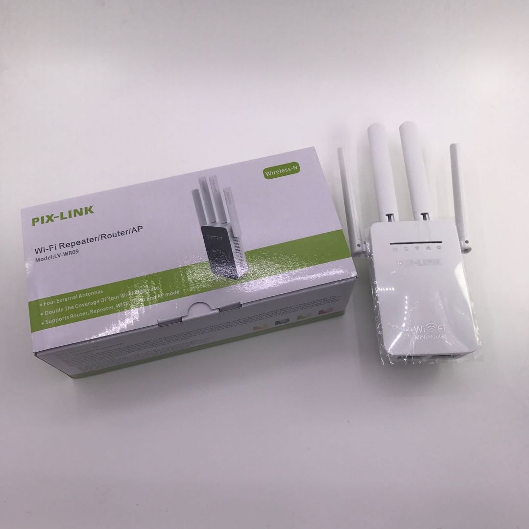 2.4GHz WiFi 300Mbps Wireless Router High Gain Antennas Repeater Booster Extender Home Network 802.11N RJ45 2 Ports Long Distance