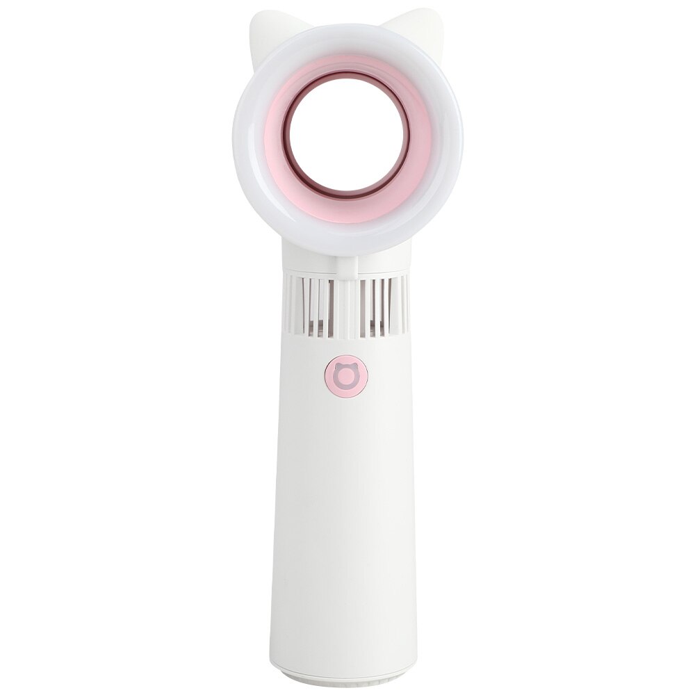 Ihoven Handheld Bladeless Fan Usb Oplaadbare Geen Blad Mini Fans Hand Held Reizen Koeling Air Cooler Fan Bladloze: Pink