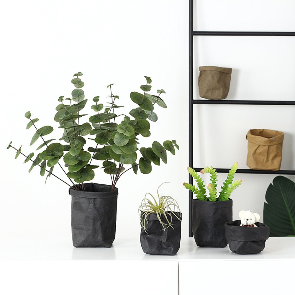 Scandinavische stijl vaas opslag kraft papieren zak thuis bloemstuk bruiloft bloemen belangrijkste diversen gedroogde opbergzak papieren zak  #w5: Zwart 