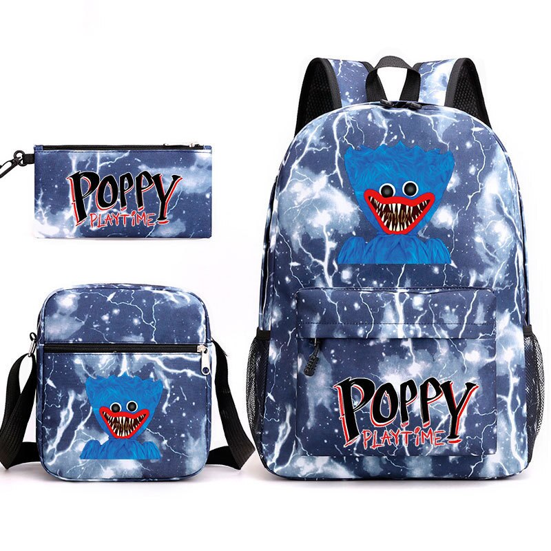 Cute Poppy Playtime Backpack 3pcs/set Boys Girls School Bags Teens Travel Bag Game Huggy Wuggy Student Back to School Book Bag: 4 / Only Backpack