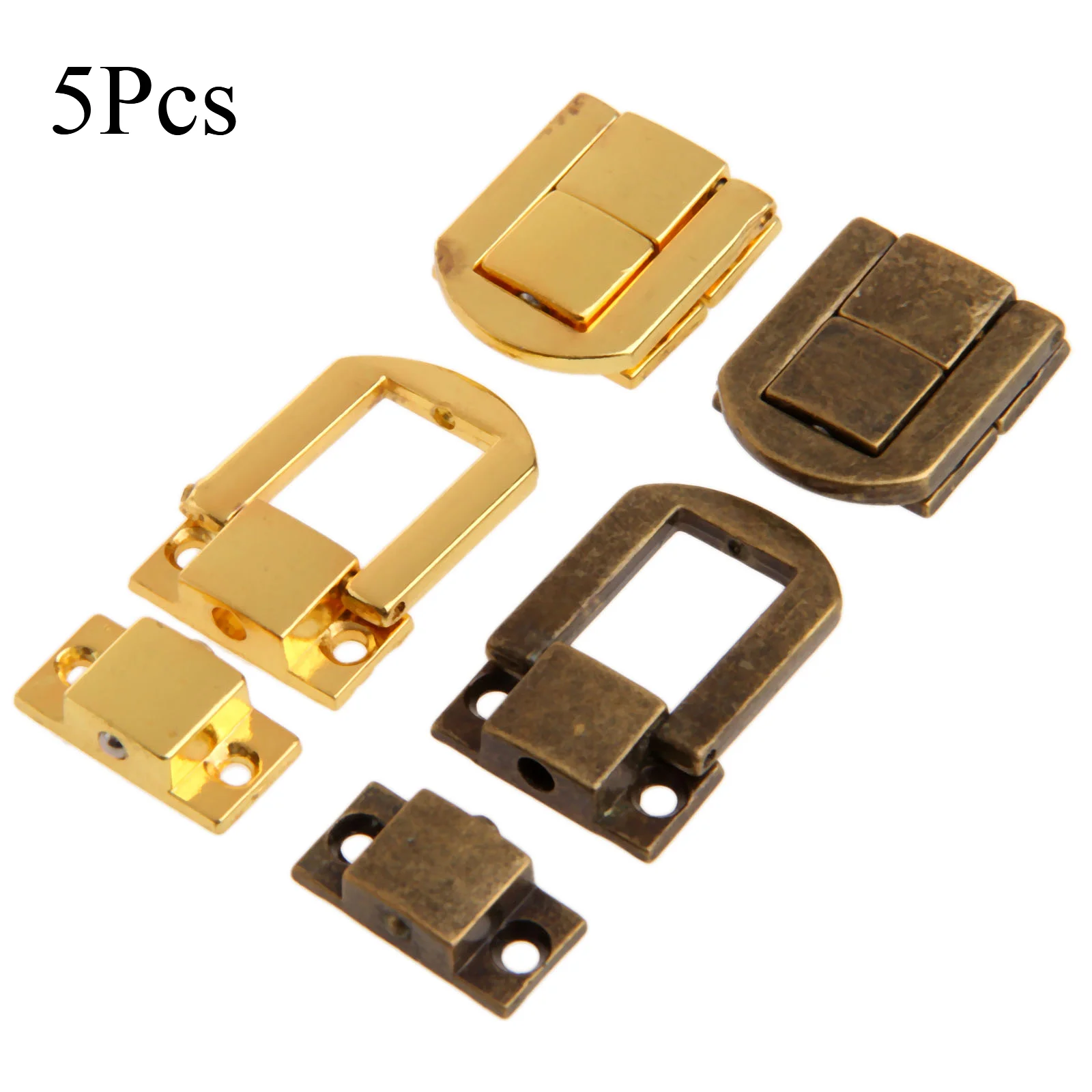 Pestillos de Metal para caja de madera, cierre de hebilla para joyería, caja de pecho, Maleta, accesorios de Hardware de 25x20mm, 5 uds.