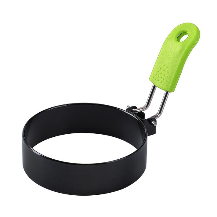 Egg Ring 2.95 Inch Egg Ring with Anti-scald Handle with Oil Brush Nonstick Coating Breakfast Tool for Egg Frying Shaping: Green
