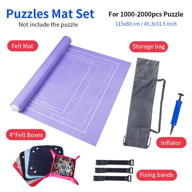 Puzzels Mat Jigsaw Roll Voelde Mat Speelkleed Puzzels Deken Voor Tot 2000 Stuks Puzzel Accessoires Draagbare Reizen Opslag tas: 2000setsetpurple