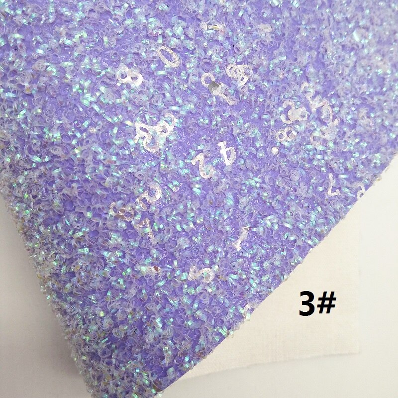 Tela de piel sintética con purpurina púrpura, estampado a rayas, sirena, para arco A4, 21x29CM, Twinkling Ming XM027A: 3