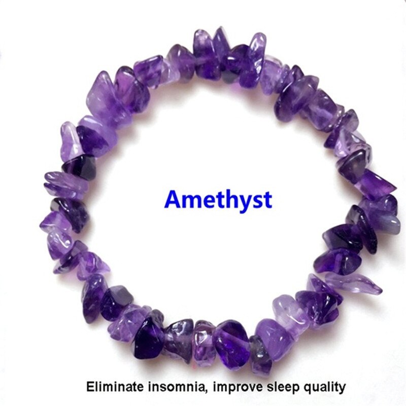 Pulseras de piedra Natural hechas a mano para mujer y niña, joyería de , abalorio de piedra lunar de ojo de Tigre,: 9 Amethyst