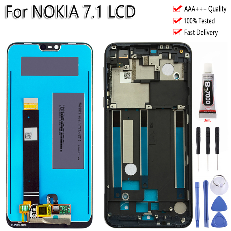 Nokia 7.1 LCD Display - 5.84" IPS Screen Replacement - Touch Digitizer Assembly - Black
