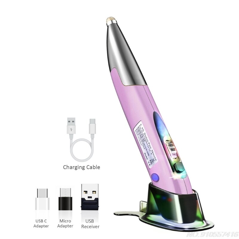 Rechargeable Right Hand and Left Hand 1200 DPI 2.4G USB Wireless Mouse with Micro USB Type C Adapter Touch Pen Function D24 20: PL