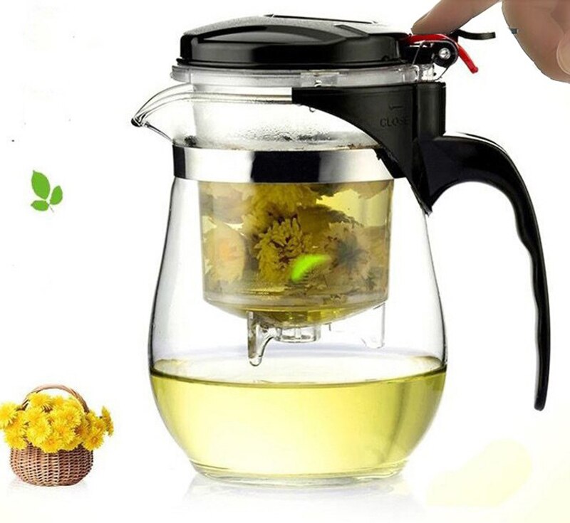Heat Resistant Glass Tea set 1pot + 4cups Teapot kung fu Teaware Puer Kettle Coffee Glass Maker Convenient Office Tea Pot