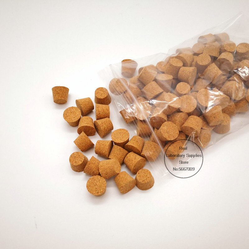 Tapones de tubo de ensayo de madera para laboratorio, tapones pequeños, botella de vidrio, corcho suave para experimentos escolares, 16x12x12mm