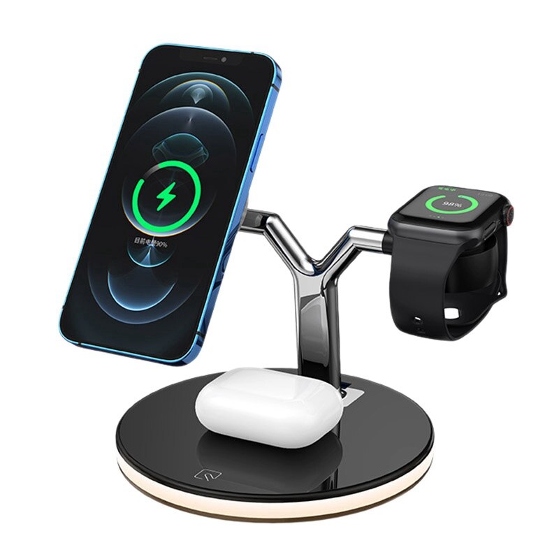 Wireless Charger, Type-C Interface 15W Three-In-One Wireless Charger for iPhone12 Mobile Phones, Samsung, Huawei