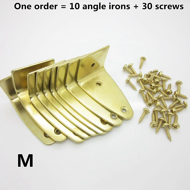 10pcs Gold Angle Iron Shelf Support Furniture Fixture Iron Angle Photo Frame Pinto Picture Frame Photo Frame Accessories: M