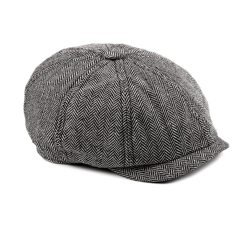 Sleckton peaky skygglapp bra tweed herr basker keps för män casual newsboy kepsar åttkantiga hatt visir casquette: Vit