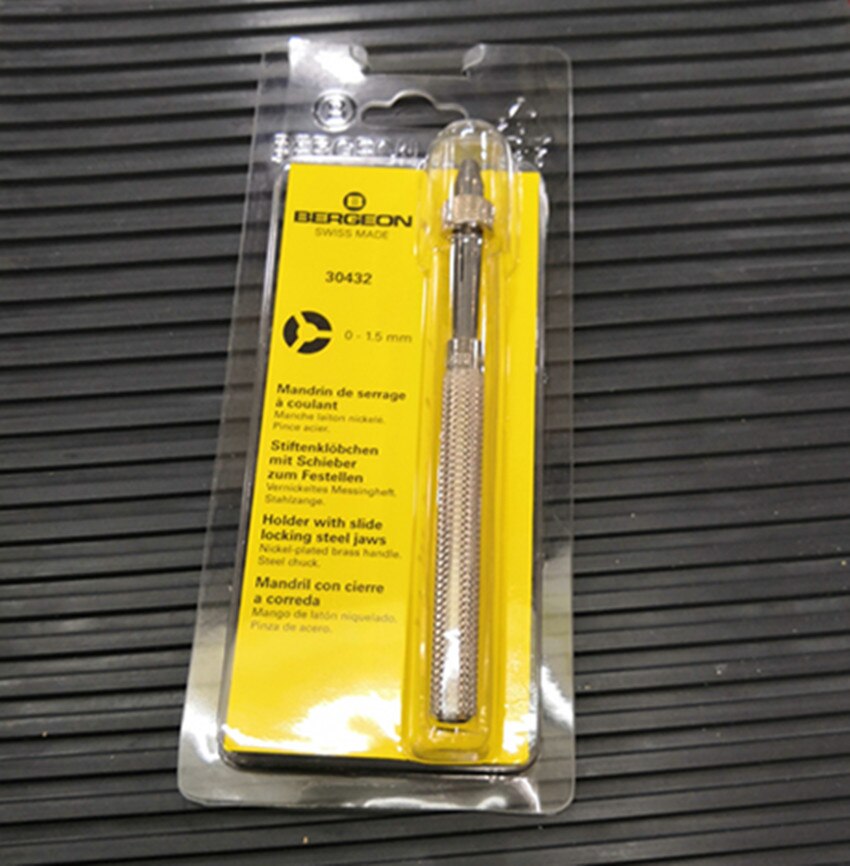 Bg 30432 holder med glidelåsende stel kæber dorn con cierre a correda fix urværktøjerne 0-1.5mm