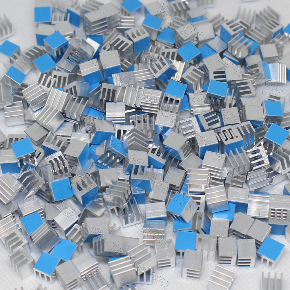Kleine Vierkante Size 7X7X6Mm Heatsink Aluminium Koellichaam Cooler Vergadering Met Thermische Plakband Voor cpu, ram, Wlan, Power Chip