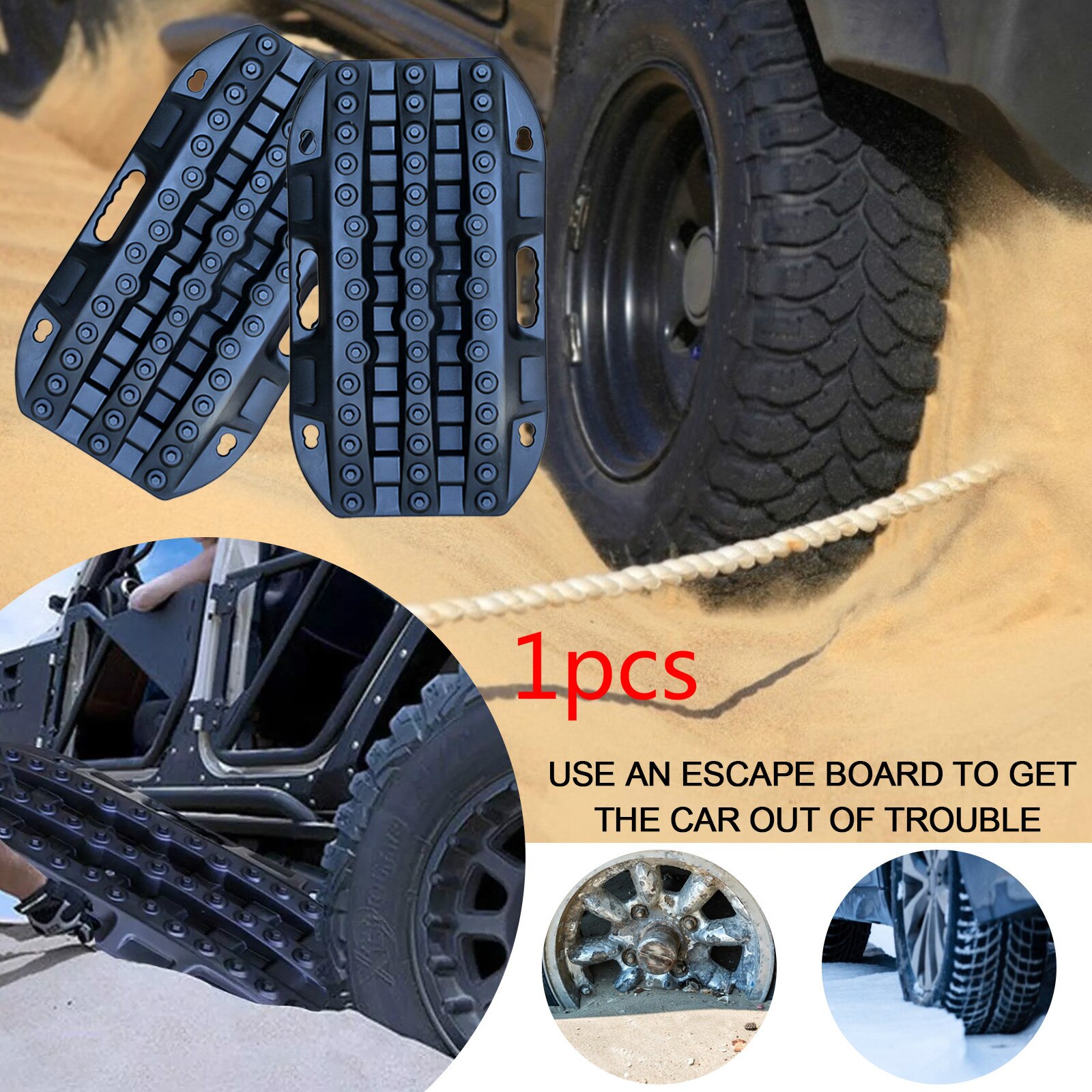 1pc Car Off-road Wheel Tyre Snow Recovery Tracks Board Car Security Snow Mud Sand Emergency Rescue Escaper Traction Tracks Mats