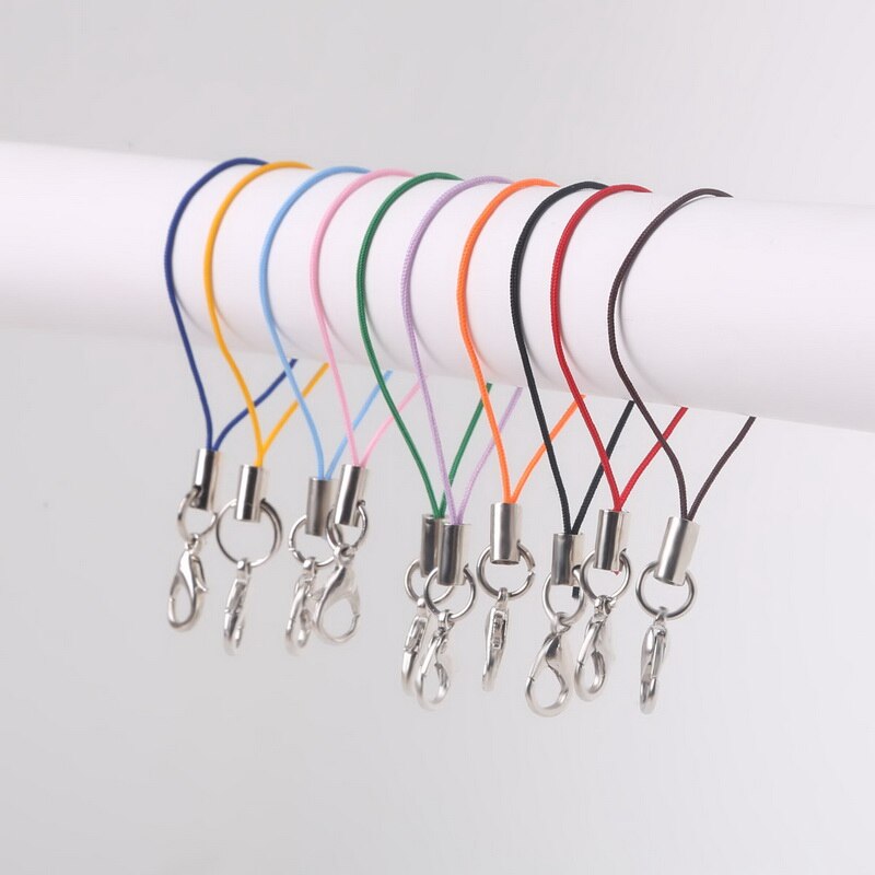 100Pcs 10 Colors Cell Phone Fashionable Lanyard Strap Cords Mobile Lobster Clasp Hook Jewelry Findings cords