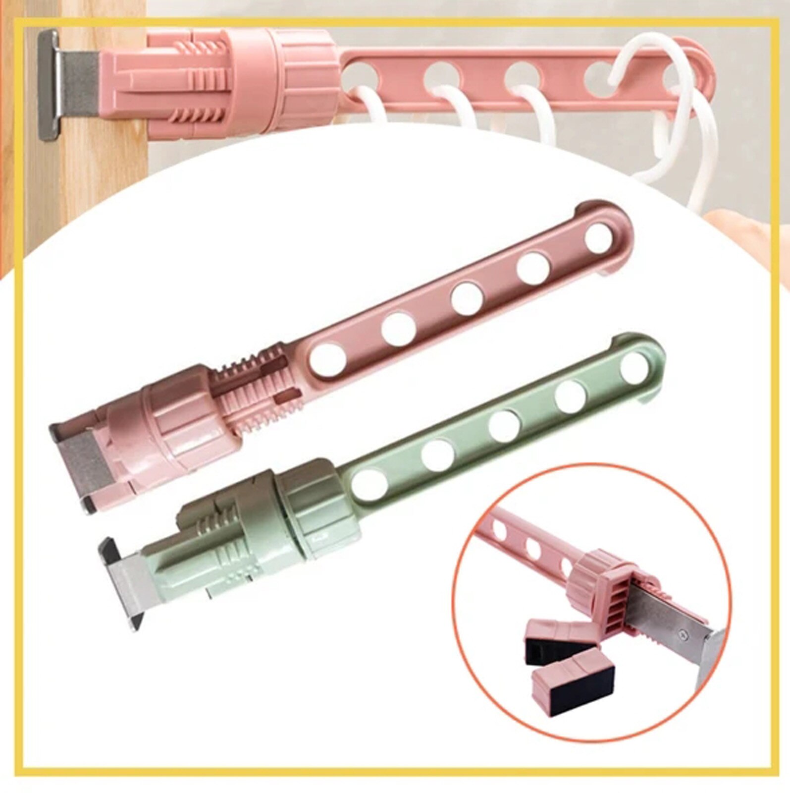 1pc retractable window frame hanger indoor space saving hanger drying rack home firm adjustable balcony firm clip-on drying rack