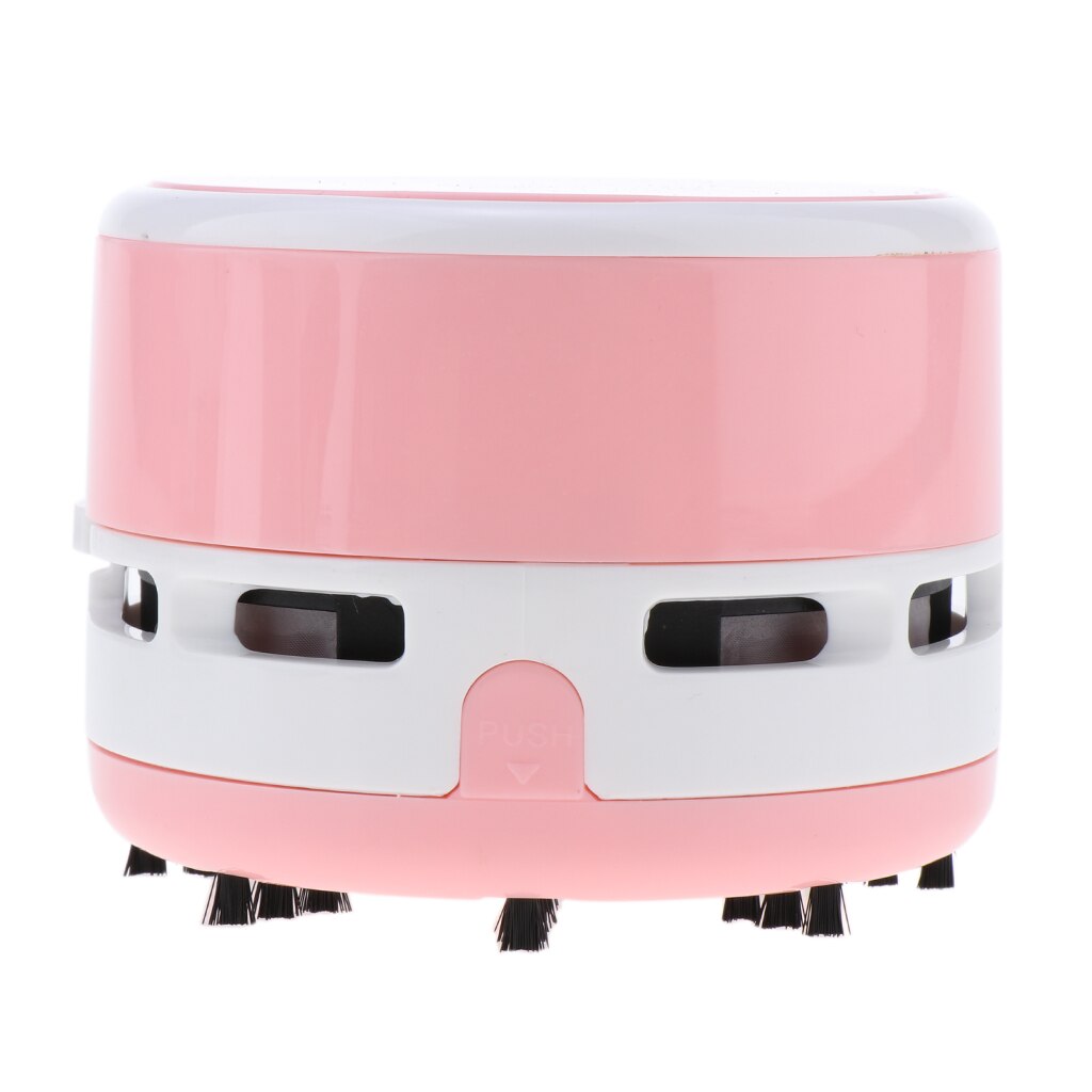 Portable Mini Desktop Vacuum Desk Dust Vacuum Cleaner Battery Operated: Pink