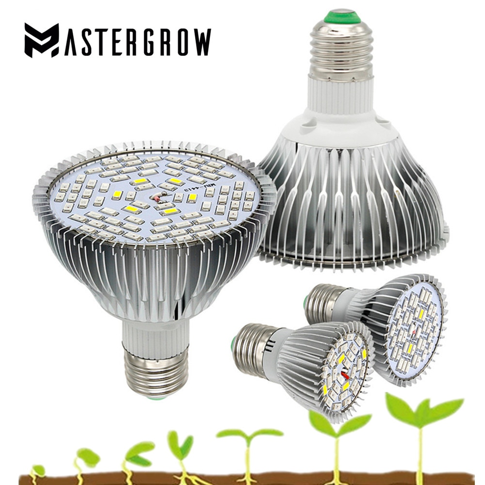 Full Spectrum E27 Led Grow Light 18/28/40/78/120 Leds Red Blue UV IR Grow Lamp For Indoor Plants Hydroponics Flowers Vegetables