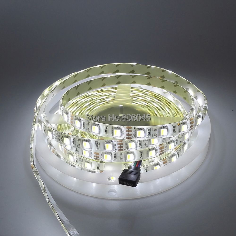 5m DC 12V 24V Dual White 5050 / 5025 LED Strip Flexible Tape, CW/WW Dual Color in 1 Chip Color Temperature Adjustable CCT Strip