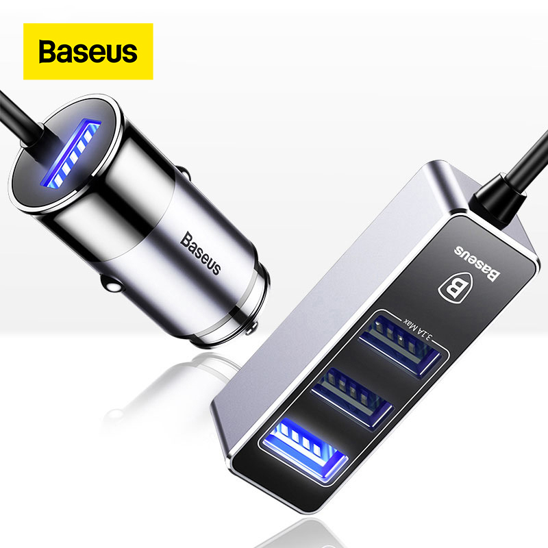 Baseus Auto Fast Charger 4 Poorten Uitgang Mobiele Telefoon Opladen Voor Iphone X Xs Ipad Tablet 5V 5.5A Auto snellader