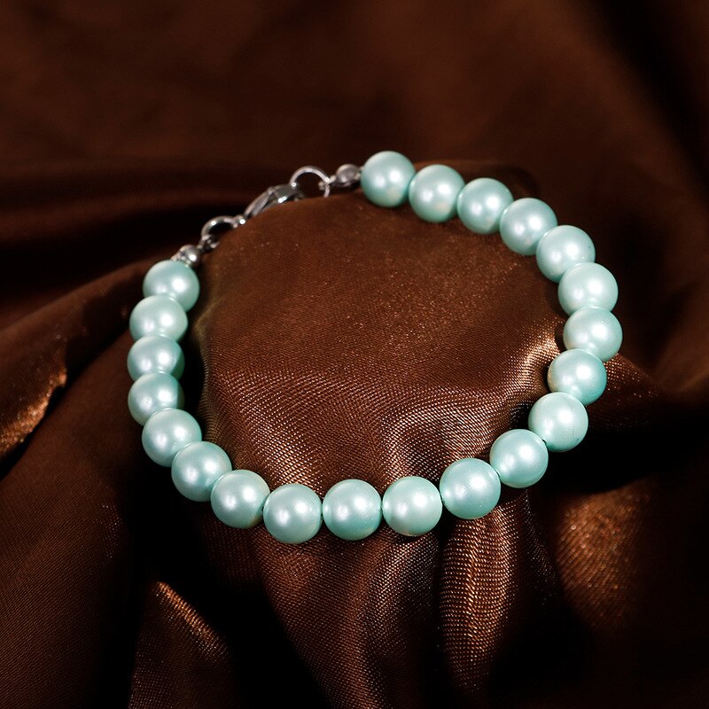 Balls Bracelets Silver Color Stainless Steel Resin Beaded Bracelets Pulseras Jewelry