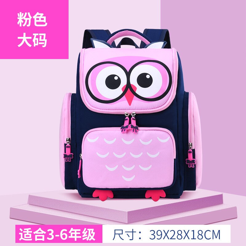 Crianças sacos de escola meninas meninos crianças dos desenhos animados escola primária mochila ortopédica coruja mochilas mochila crianças infantil: large pink