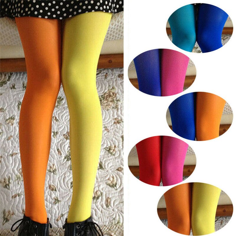 Süssigkeit Farbe gemischt Mädchen Samt Strumpfhosen Patchwork Baby Mädchen strecken Hosen Dünne Hosen freundlicher Tanz Strumpfhosen Strumpfhosen Strumpf W3