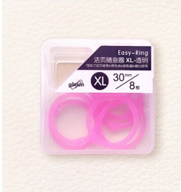 SHARKBANG S/L/XL Candy Color Loose Leaf Binder Book Rings 8/16/30pc In Transparent Box Buckle Rings Stationery Supplies: XL-8pcs D