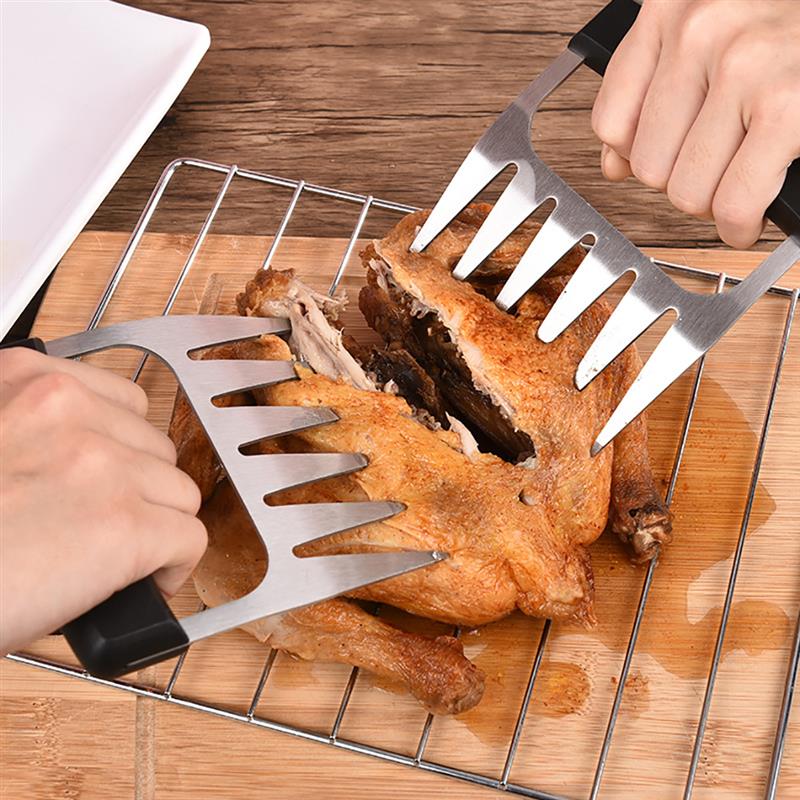 2pcs Barbecue Paws Meat Claws Pulled Chicken Shredder Pork Handler Carving Forks BBQ Grill Meat Handler Kitchen Forks Tool