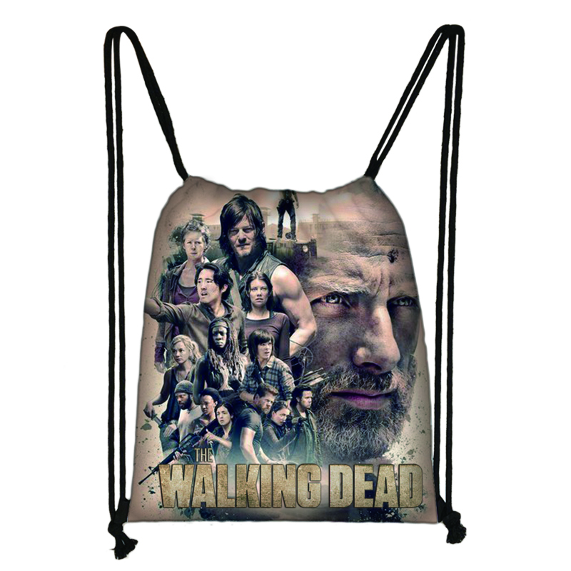 Die Walking Dead Kordelzug Tasche Druck Rucksack Täglichen Casual Jungen Mädchen rucksack Kordelzug Taschen: 002