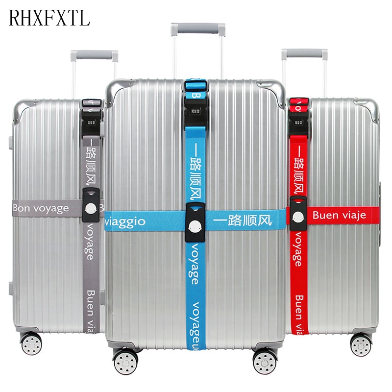 Luggage Strap Suitcase band Three digits password Belt Luggage Straps Cross Belt adjustable Travel accessorie Suitcase rope band