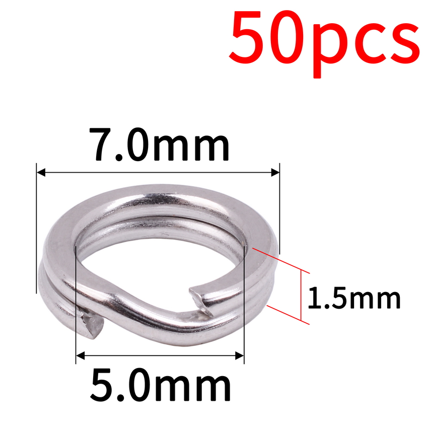 50 teile/los Edelstahl Teilt Ring Durchmesser 4mm bis 8mm schwer Pflicht Angeln Doppel Ring Anschluss Angeln Zubehör: E