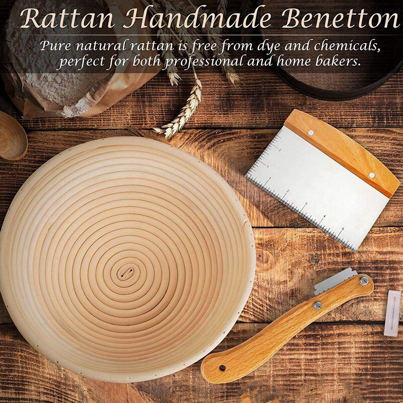 Round Bread Proofing Baskets Cloth Liner, Banneton Proofing Baskets 25Cm Bread Proofing Baskets for Baking