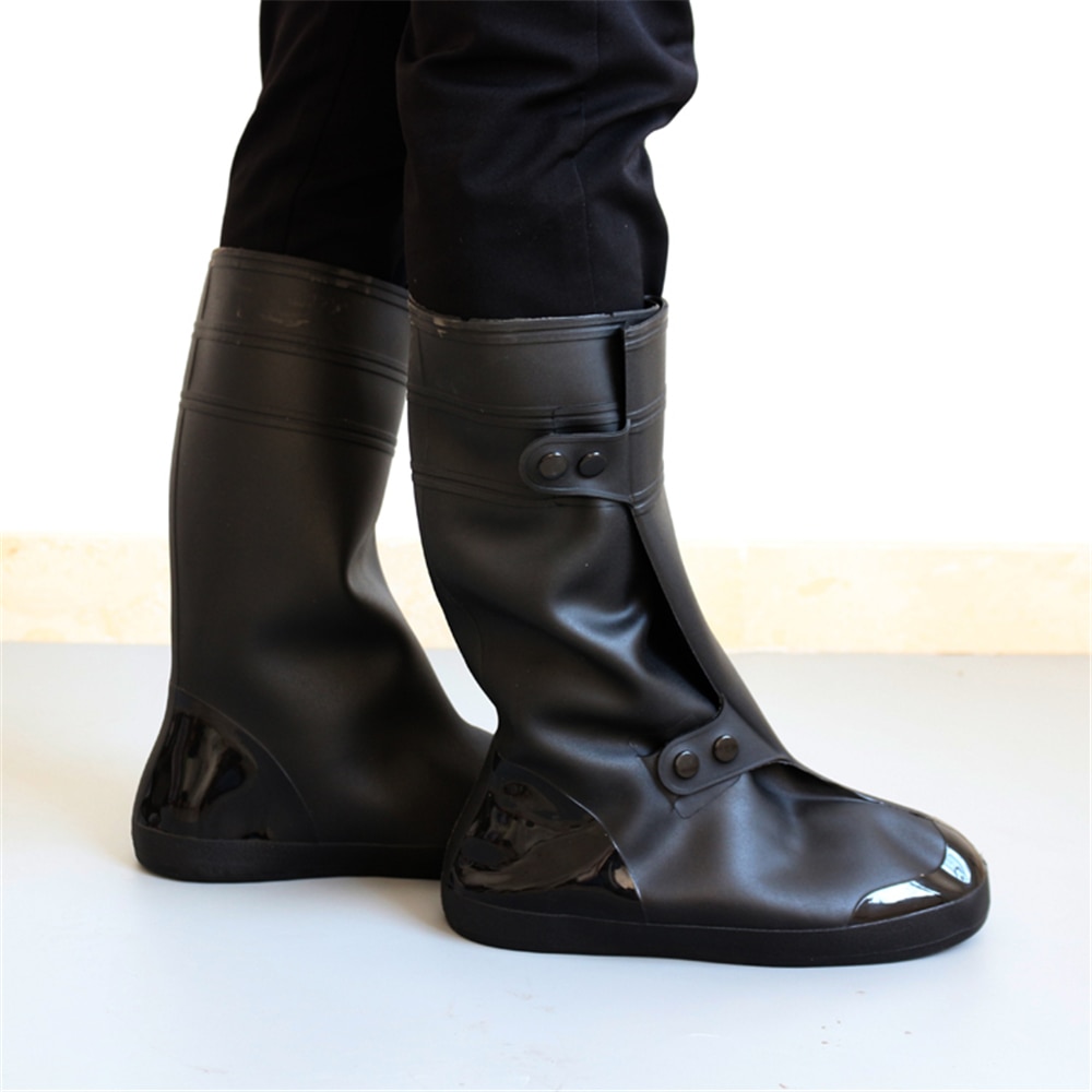Waterproof PVC Rain Shoes Cover Anti-slip Outdoor Bicycle Fold-able Reusable Silicone Rubber Rain Boots