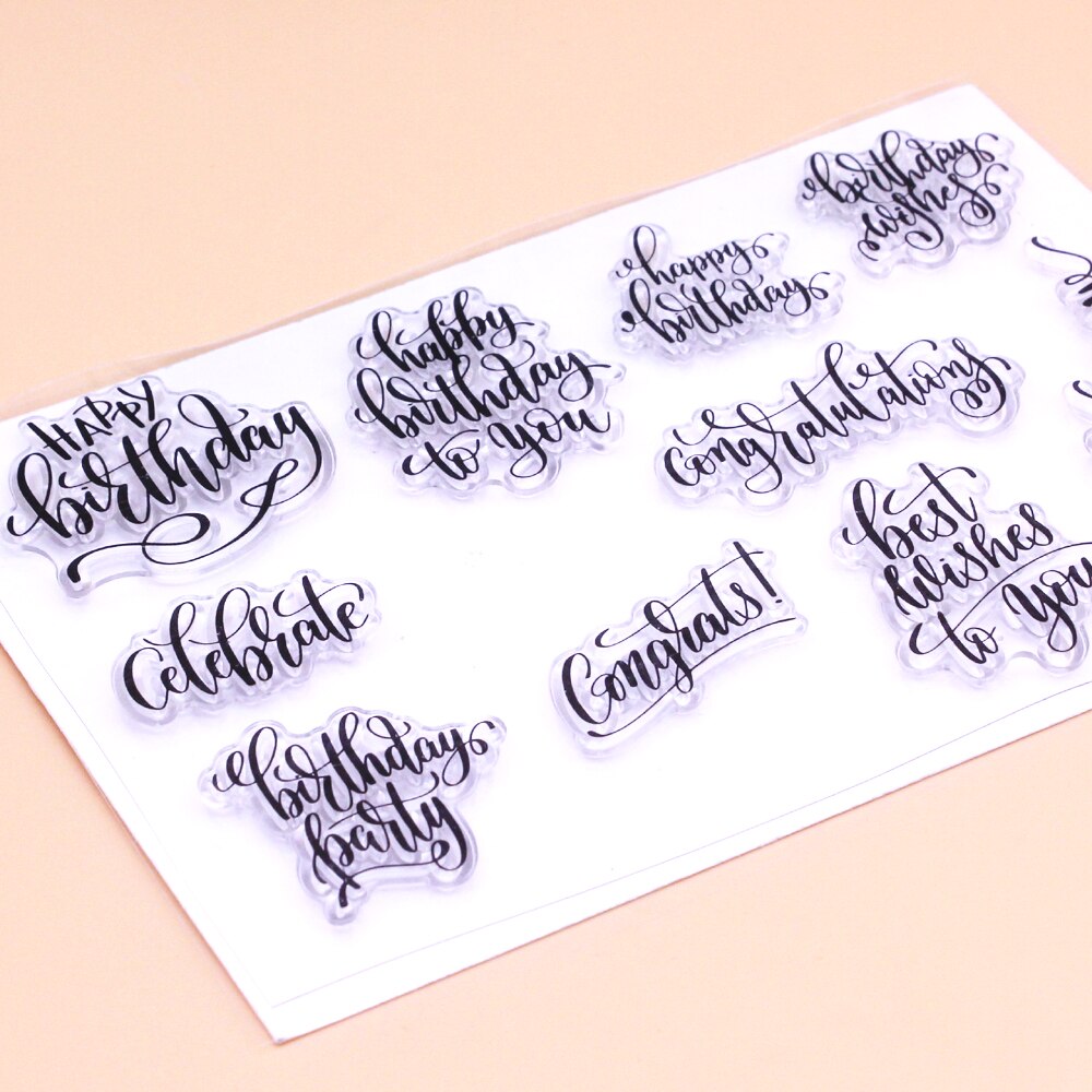 Happy Birthday Sentiments CLEAR STAMPS Scrapbooking Handmade Card Album Paper Craft Rubber Transparent Silicon Stamp Alinacutle