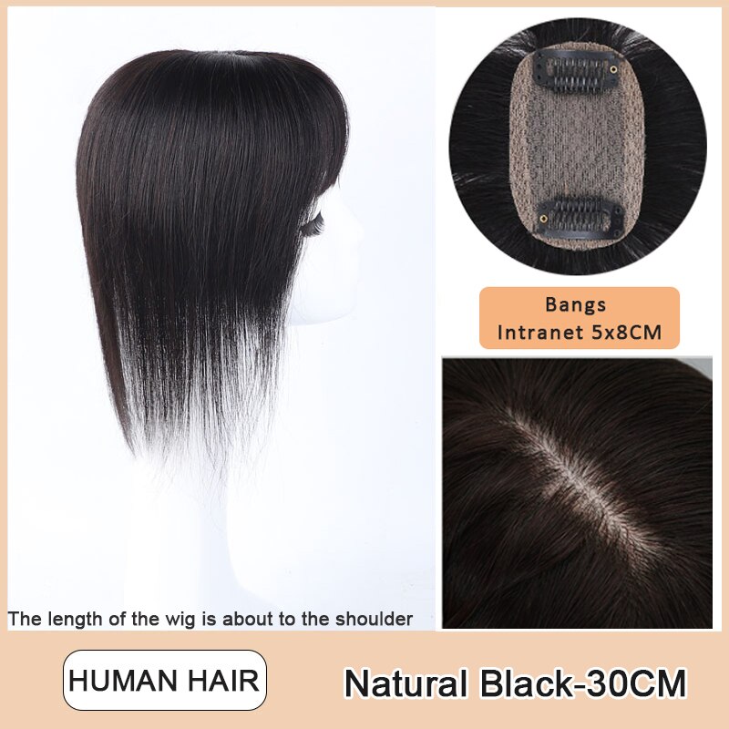 3D Long Bangs Clip In on Front Hair Bang Side Fringe Hair Extension Synthetic Bangs Hair Women Bangs Synthetic Hair Pieces: BF52-30-2