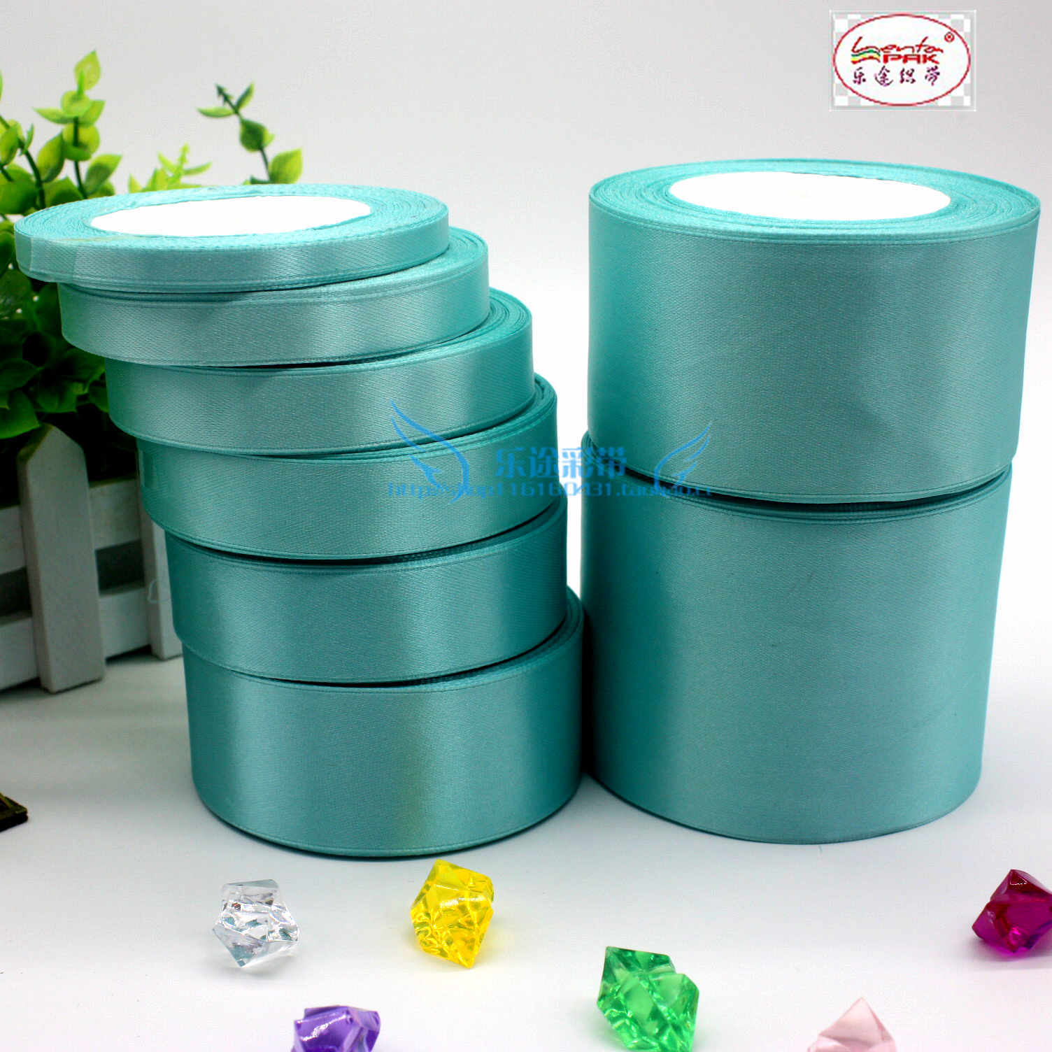 Ruban en Satin de soie Tiffany bleu 22 mètres | Papier décoratif pour fête de mariage, tissu de couture pour noël, bricolage à la main