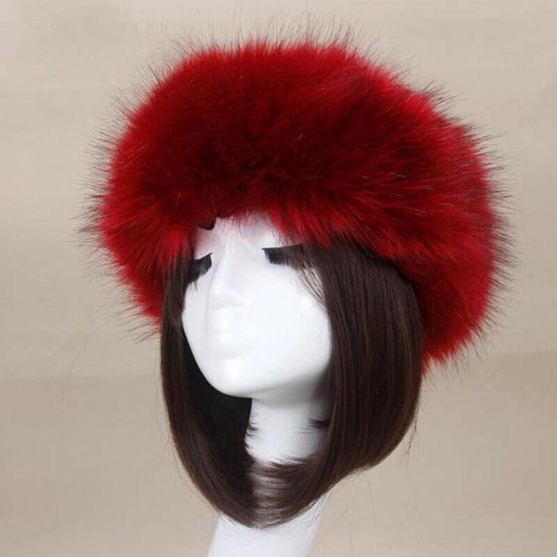Vinter tyk furry hat fluffy faux fur kvinder pige pandebånd hat vinter udendørs ski cap