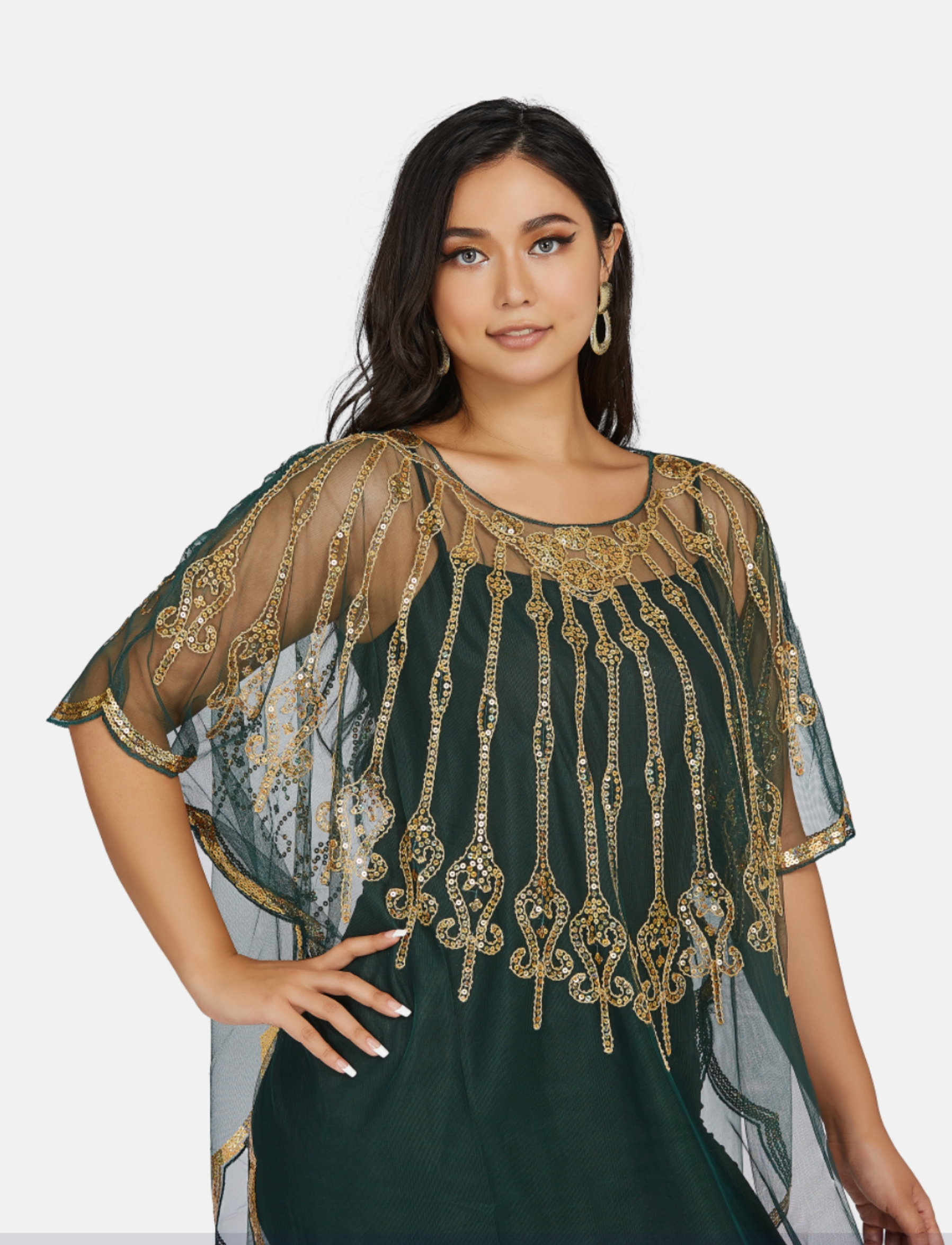 Vestido de cardigã de lantejoulas em gaze feminina, roupas de festa, entrega gratuita, vermelho, verde, azul, preto, moda, novo