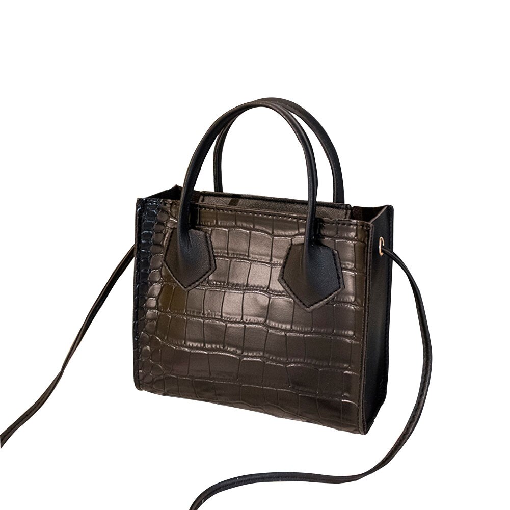 Damen-pu-umhängetaschen, einfarbige Party-Straße-schultertaschen, handtaschen: Schwarz