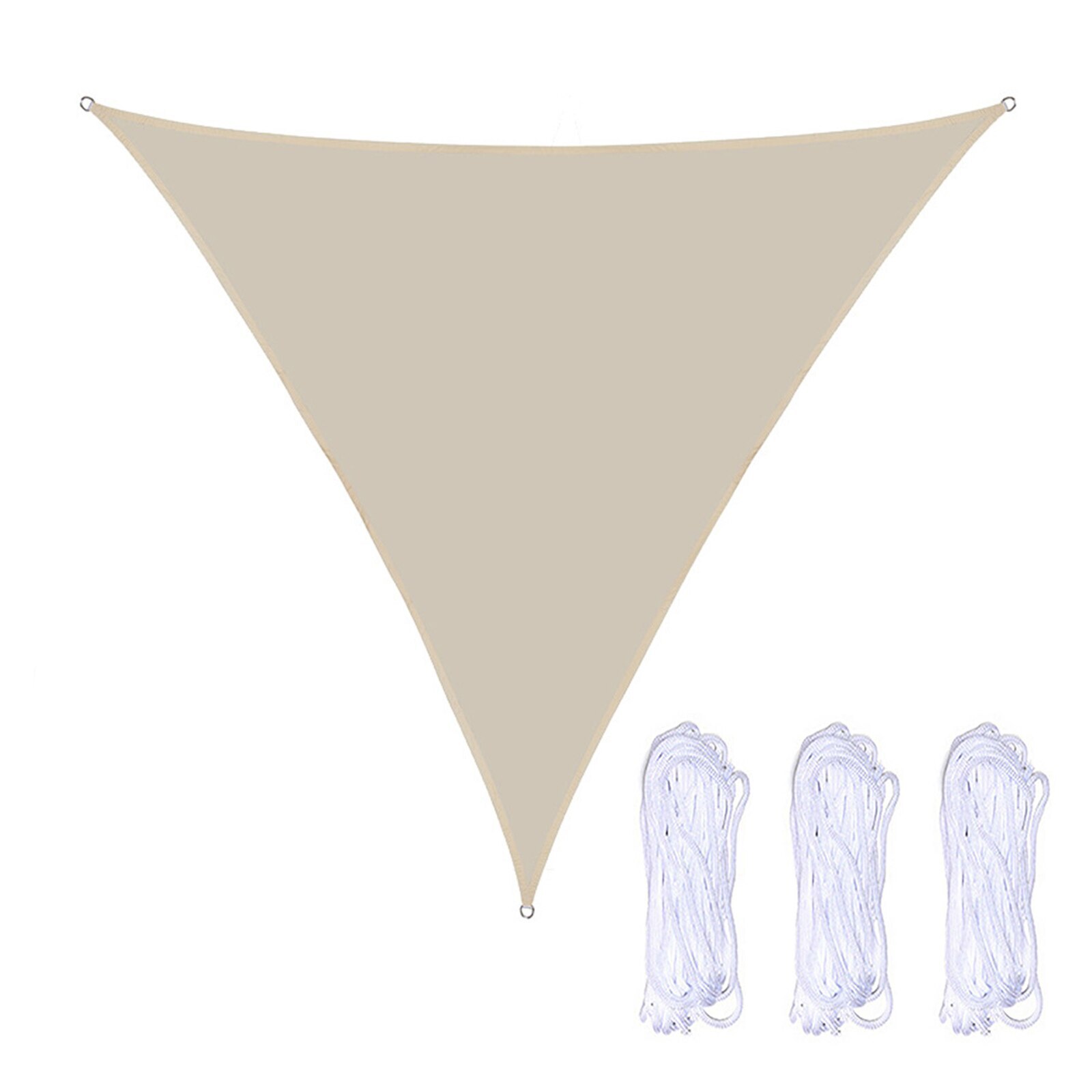 Outdoor Shade Sail 3 Ropes Sunshades Awnings Anti-UV Courtyard Summer Sunscreen Black UV Protection Waterproof Open Air Triangle: Beige