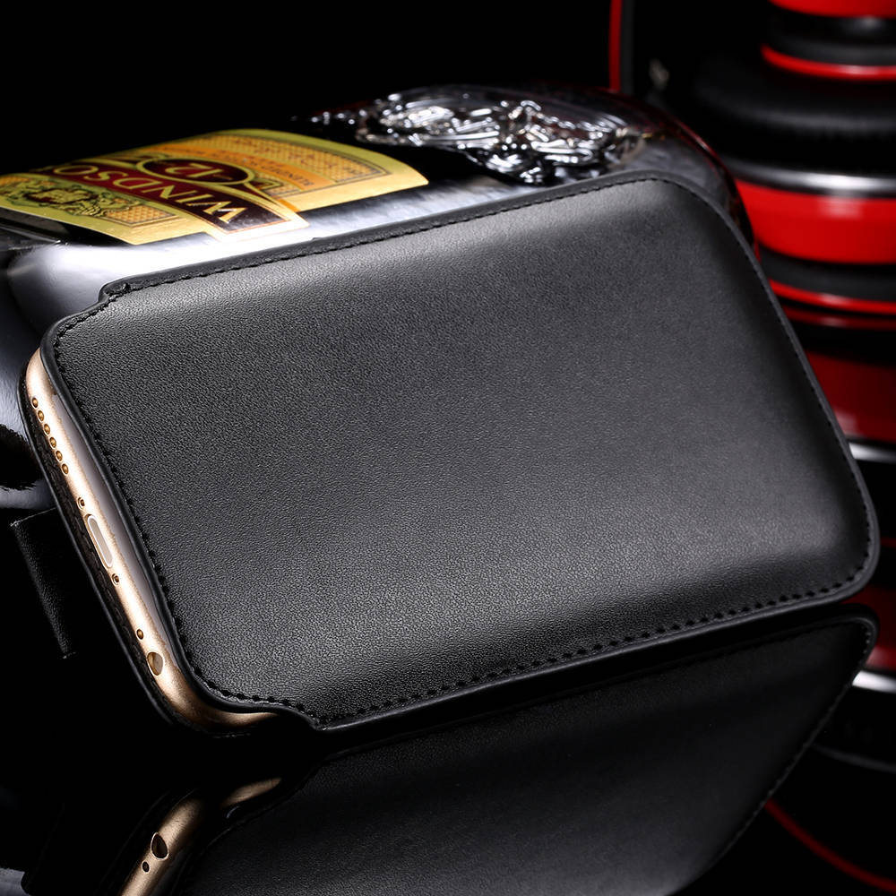 NORTHFIRE 5.5 pouces universel téléphone sac étui pour Huawei P30 Pro PU cuir étuis pour Xiaomi Mi9 luxe affaires Vintage pochette: black