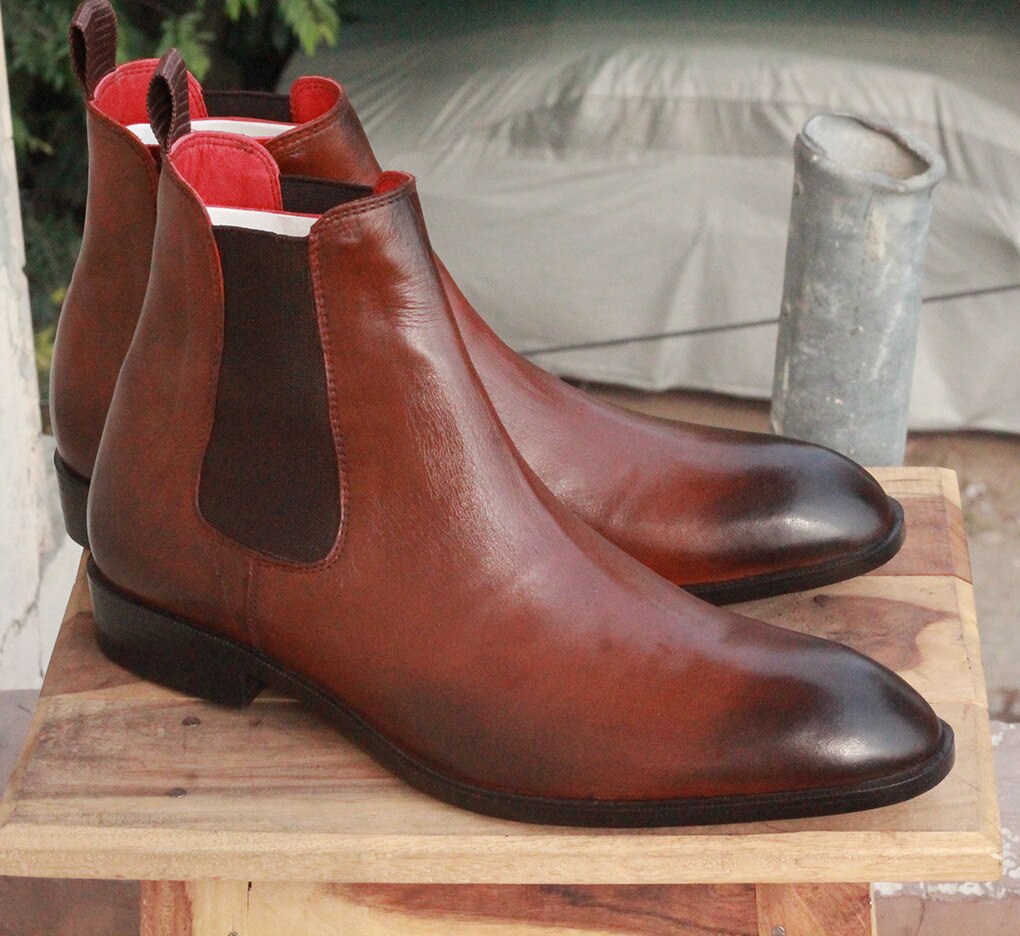 Herre top pu læderstøvler mænd afslappet klassisk trendy lav hæl chelsea støvler zapatos de hombre  tv656