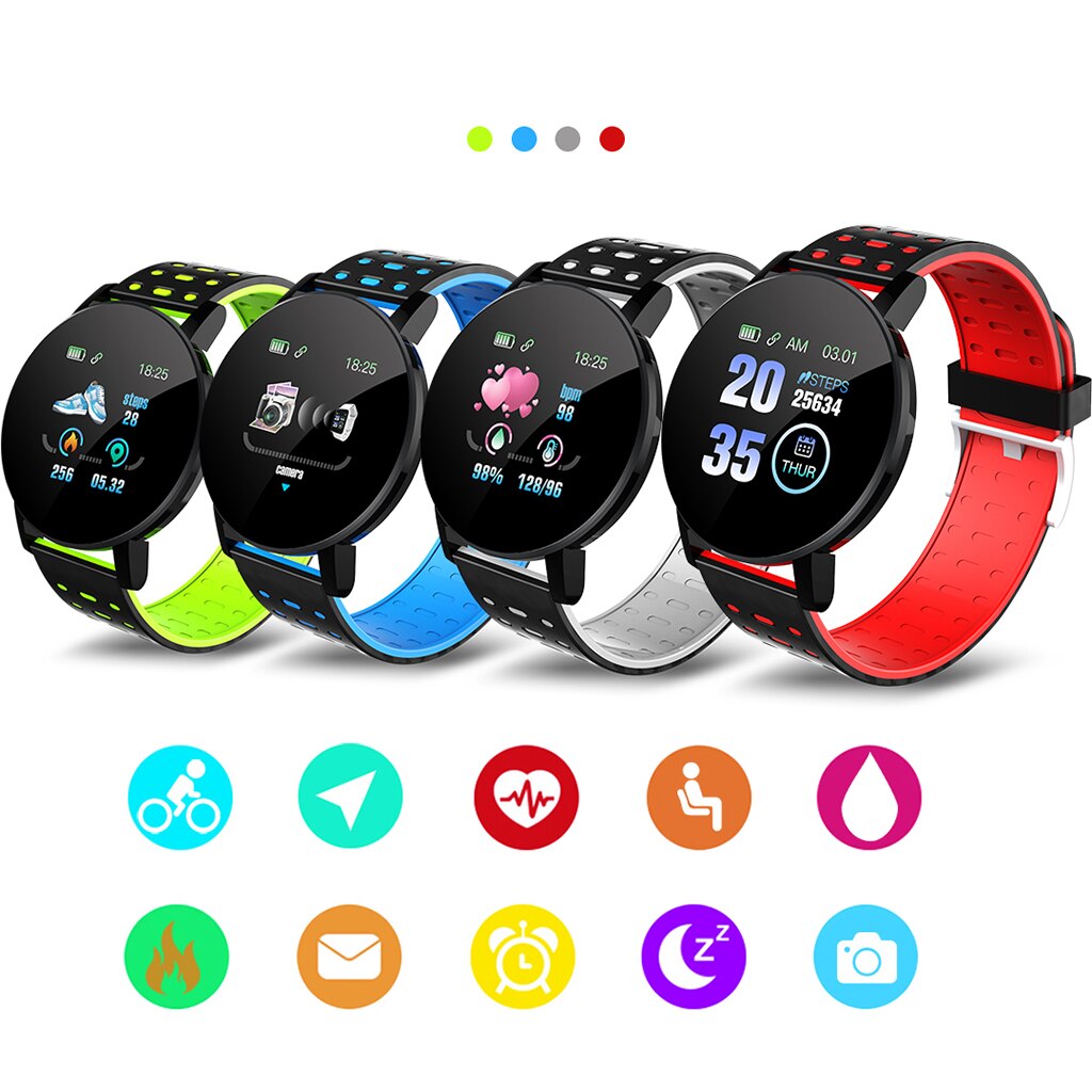 Smart Watch BT4.0 Sport Bracelet Heart Rate Pressure Fitness Tracker Waterproof