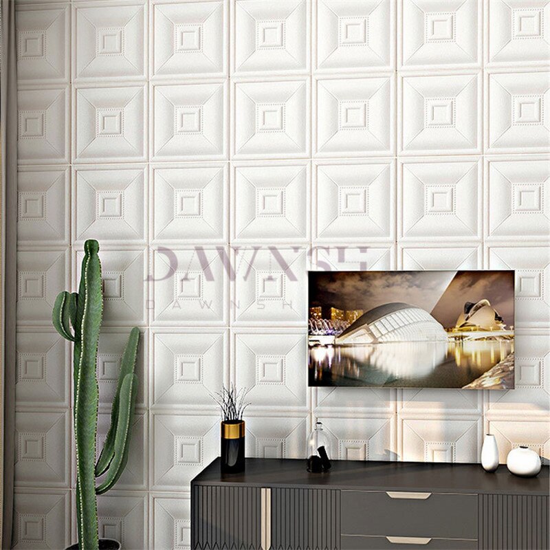 1PCs 70x70 Cm Square Pattern PE Foam Wallpaper 3D Self-Adhesive Anti-Collision Wall Paper For Kids Room Wall Sticker: 1 / 1pcs 35x35 cm